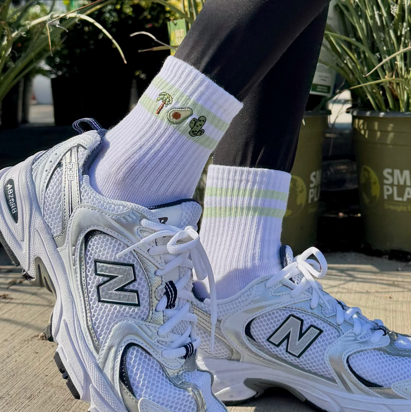 Palm trees, avocado, green, cactus, Non-slip Grip Socks for Pilates, Lagree, yoga, barre, and daily wearing