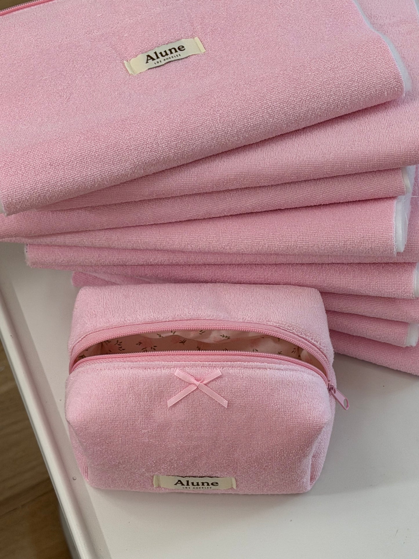 Pink Puff Makeup Bag