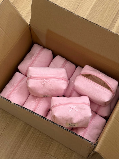 Pink Puff Makeup Bag