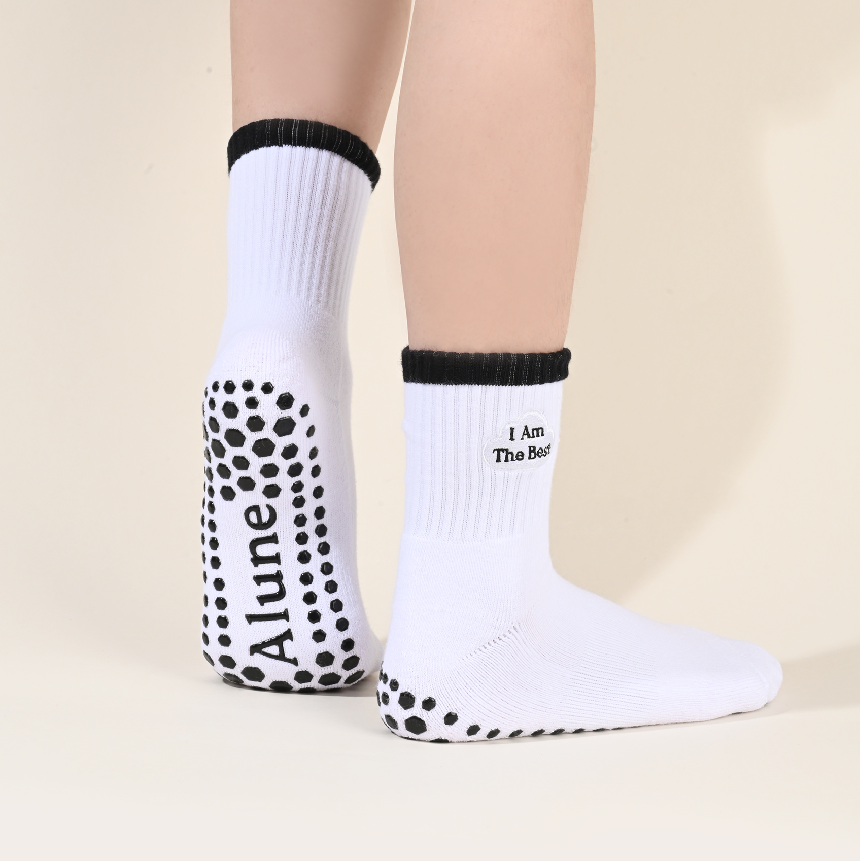 I Am The Best Non-slip Grip Socks for Pilates, yoga, barre, and daily wearing