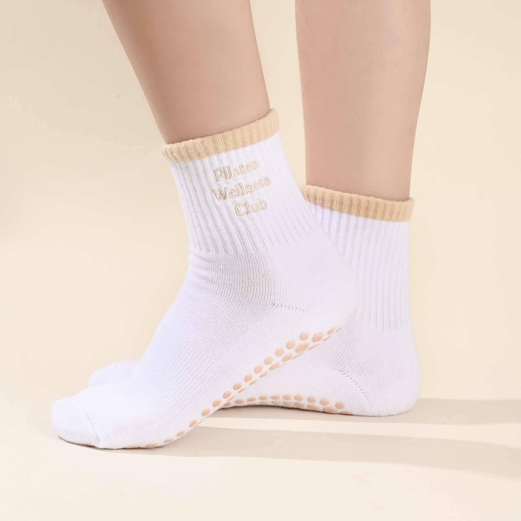 Pilates Wellness Club Non-slip Grip Socks for Pilates, yoga, barre, and daily wearing
