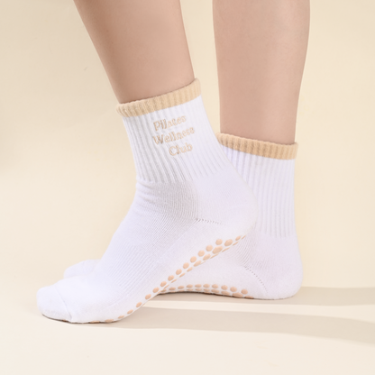 Pilates Wellness Club Non-slip Grip Socks for Pilates, yoga, barre, and daily wearing